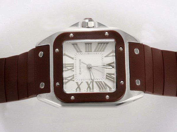 Cartier Santos 100 w20121u2 Womens Stainless Steel Case 33mm Watch