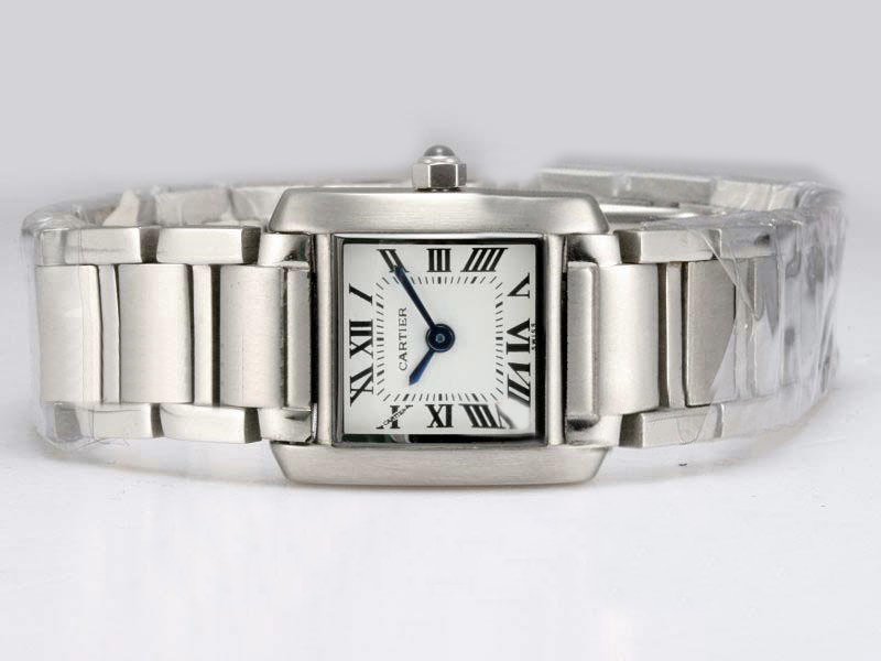 Cartier Tank w51028Q3 Womens Square Stainless Steel Case Watch