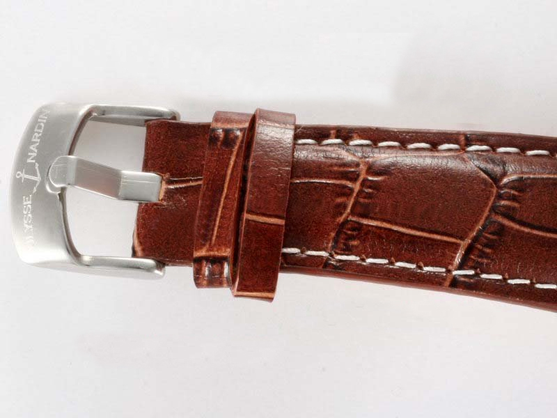 Ulysse Nardin Marine Collection 263-66 Brown Crocodile Leather Strap Round White Dial Watch