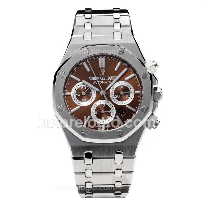 Audemars Piguet Royal Oak Automatic with Brown Dial S/S-18K Gold Plated Movement