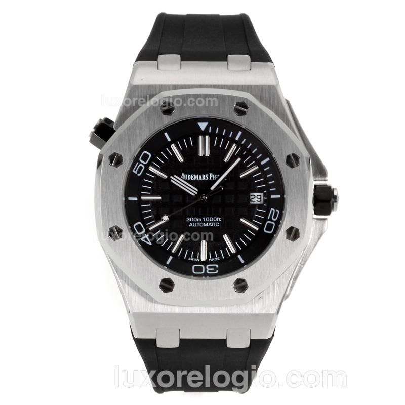 Audemars Piguet Royal Oak Offshore Automatic with Black Dial-Rubber Strap