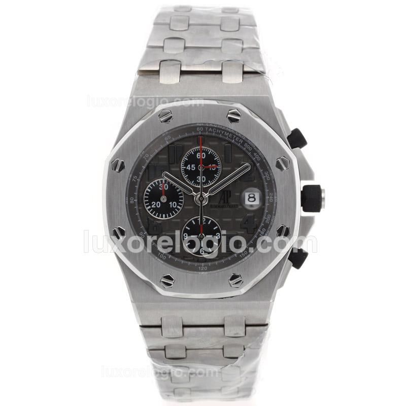 Audemars Piguet Royal Oak Offshore Chronograph Swiss Valjoux 7750 Movement with Gray Dial S/S-Sec @ 12