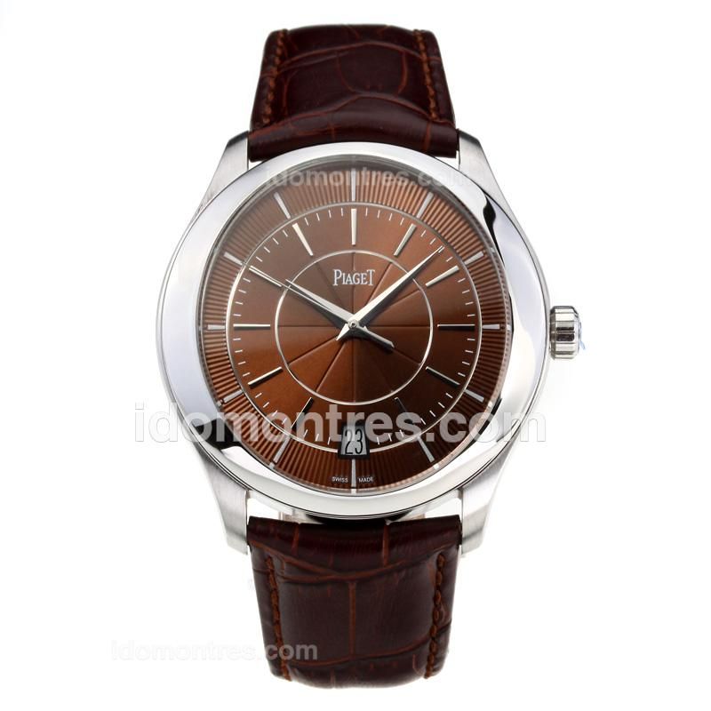Piaget Gouverneur Automatic with Brown Dial-Leather Strap