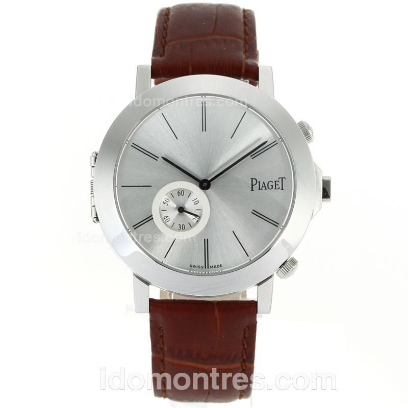 Piaget Polo Silver/Blue Dial with Leather Strap