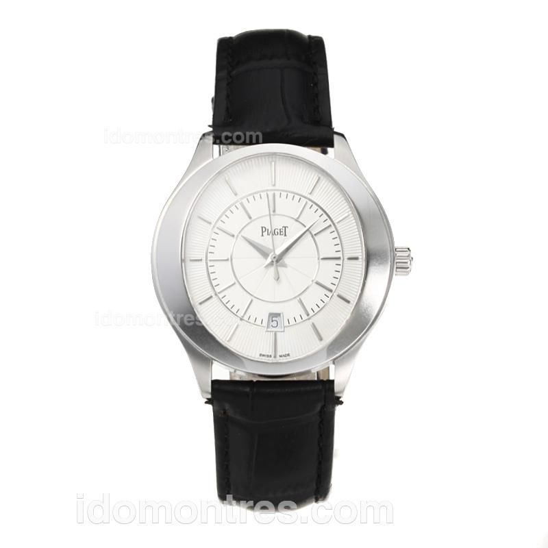 Piaget Polo with White Dial-Leather Strap-Same Chassis as the Swiss Version