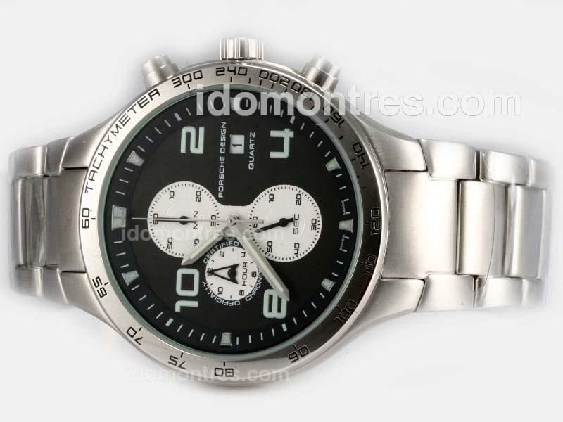 Porsche Design Flat 6 Working Chronograph with Black Dial