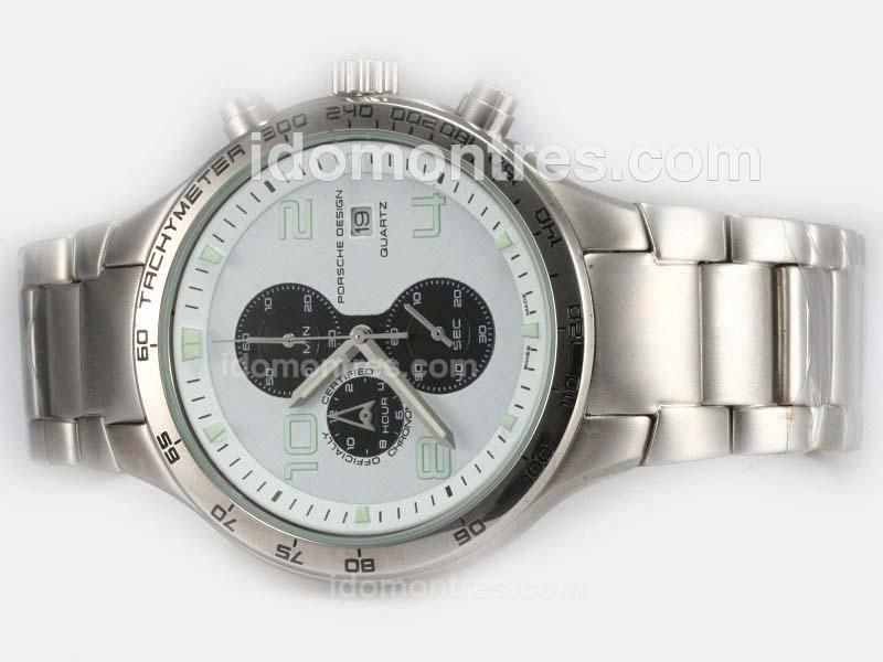 Porsche Design Flat 6 Working Chronograph with White Dial