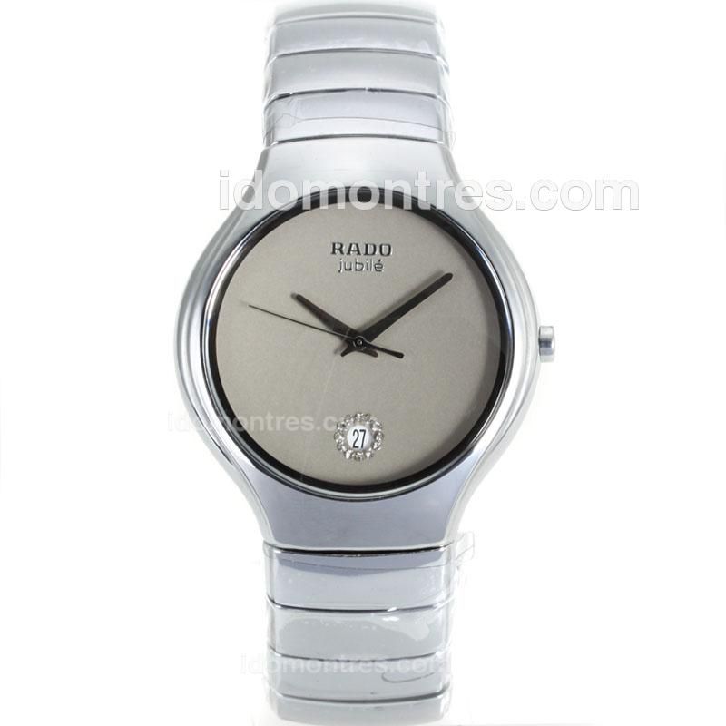 Rado DiaStar Full Silver Ceramic with Gray Dial-Man Size