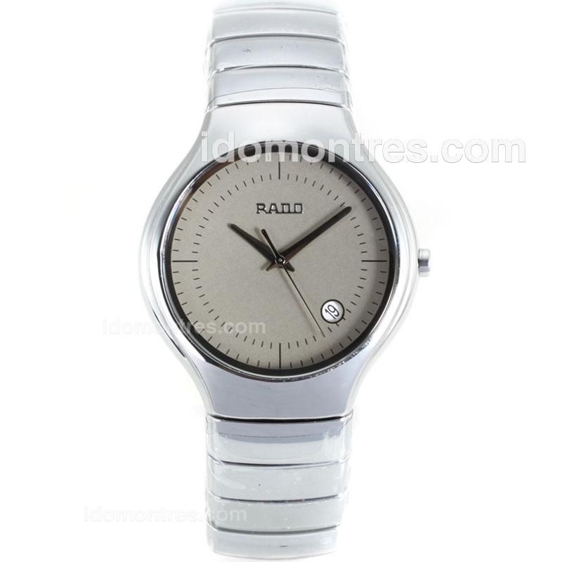 Rado DiaStar Full Silver Ceramic with Gray Dial-Man Size