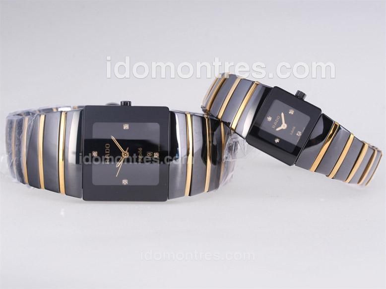 Rado DiaStar Two Tone With Swiss ETA Movement Authentic Ceramic-Couple Watch