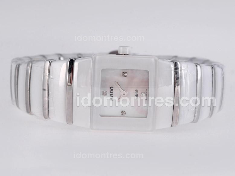 Rado DiaStar White Authentic Ceramic Diamond Marking with MOP Dial Lady Size