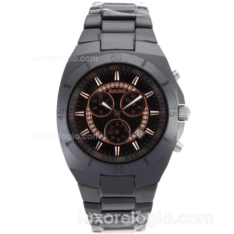 Rado Sintra Super Superjubile Working Chronograph Authentic Ceramic-Rose Gold Marking