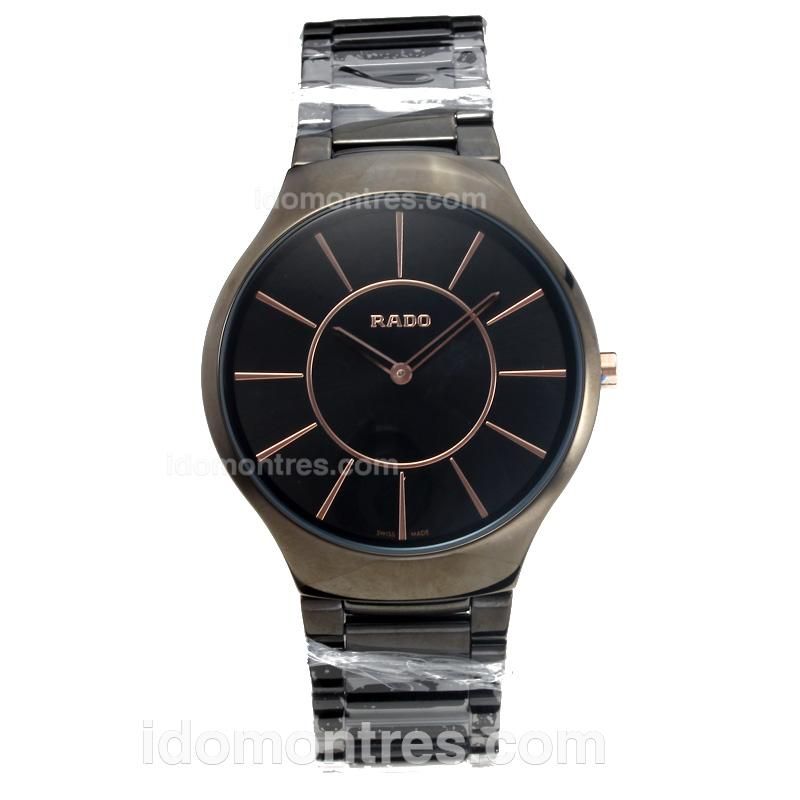 Rado True Thinline Full PVD Case with Black Dial