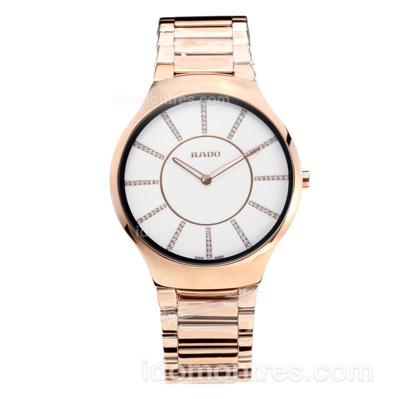 Rado True Thinline Full Rose Gold with White Dial