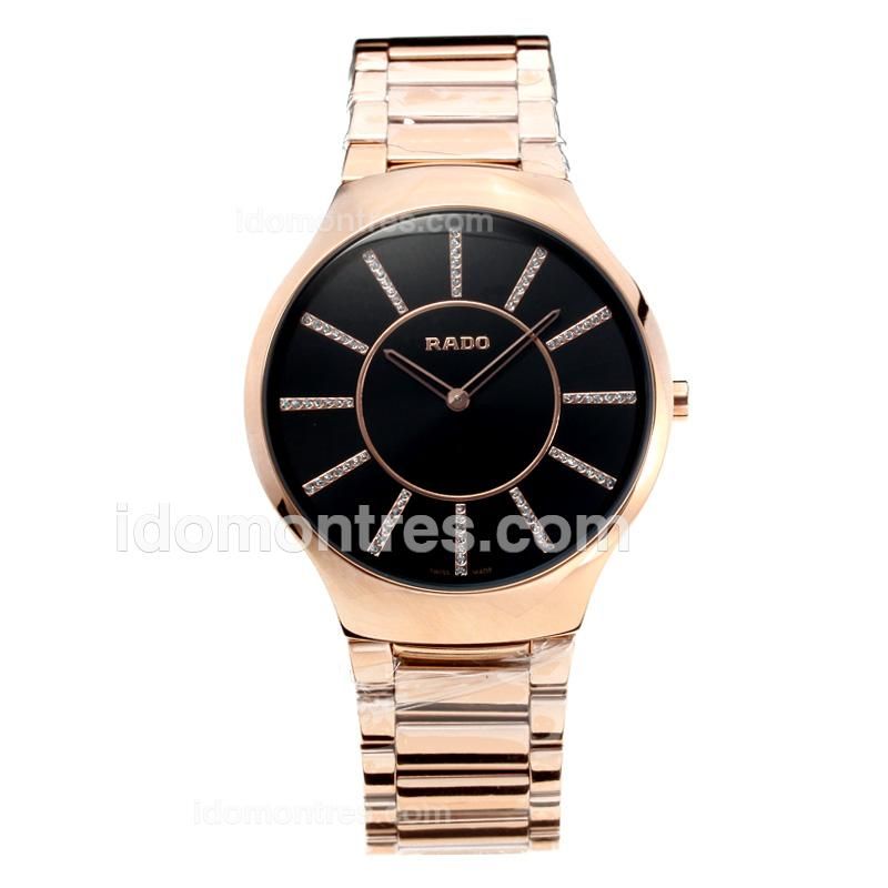 Rado True Thinline Full Rose Gold with Black Dial