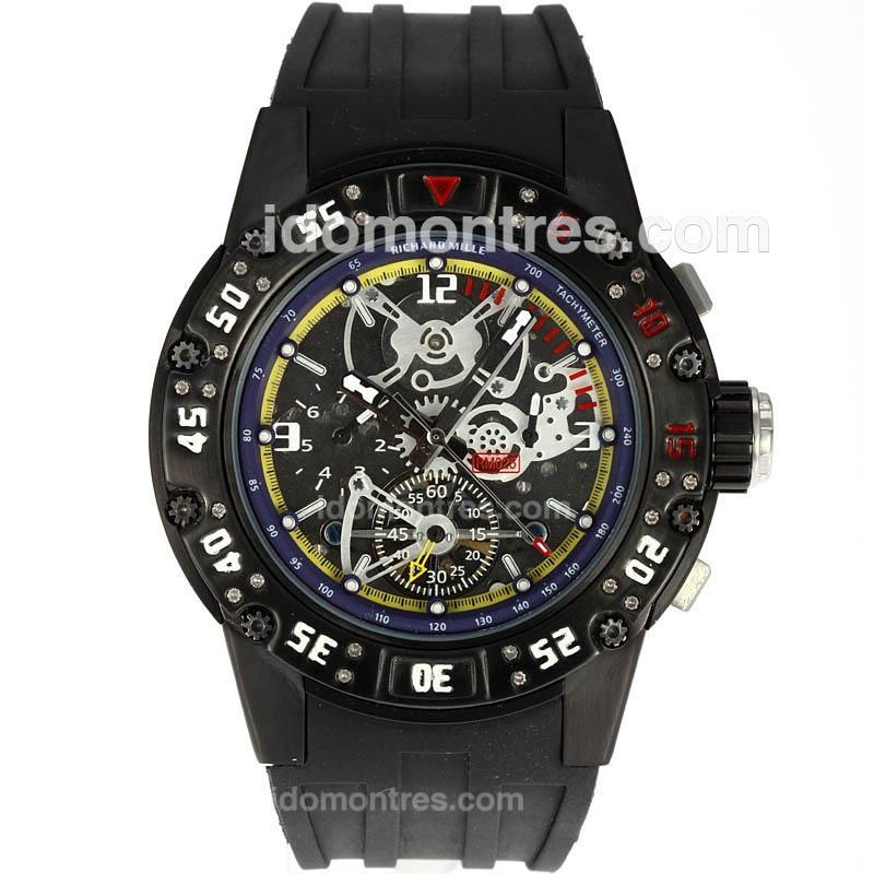 Richard Mille RM025 Automatic with PVD case and Skeleton Dial -Blue Inner Bezel