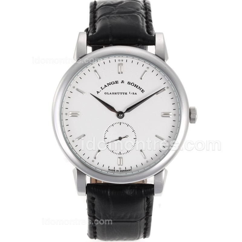 A.Lange & Sohne Lange Manual Winding with White Dial-Leather Strap