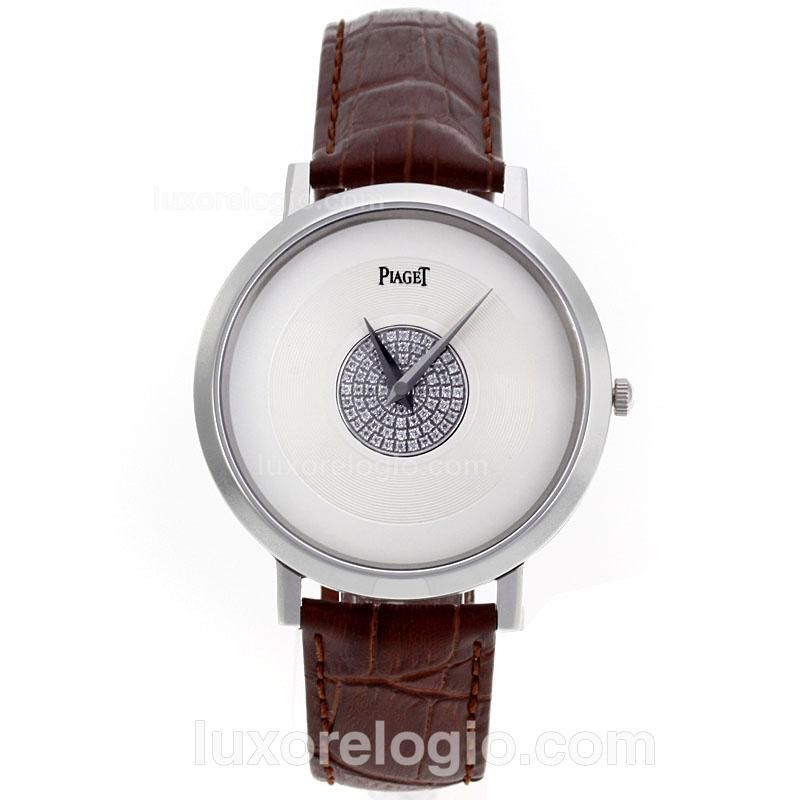 Piaget Altiplano Swiss ETA Movement with White Dial-Diamonds on Dial Center
