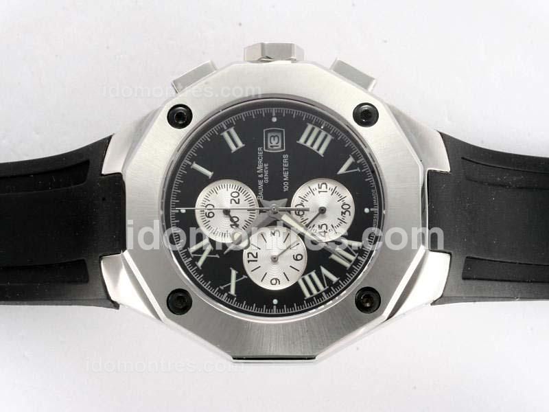 Baume & Mercier Riviera XXL Working Chronograph with Black Dial Same Chassis As 7750-High Quality