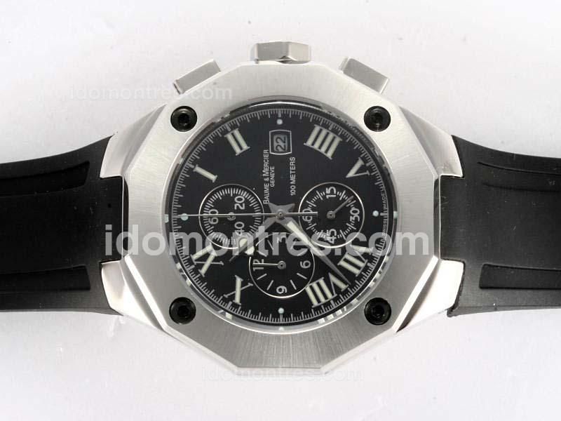 Baume & Mercier Riviera XXL Working Chronograph with Black Dial Same Chassis As 7750-High Quality