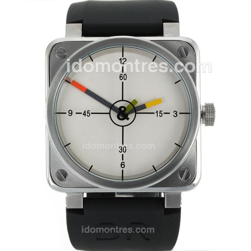 Bell & Ross BR01-94 with White Dial-Rubber Strap