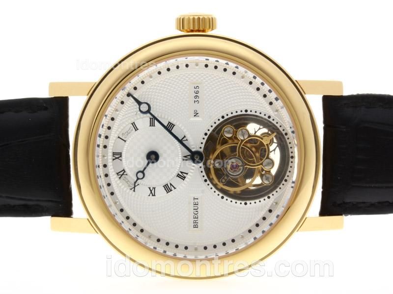 Breguet Classique Tourbillon No.3965 Manual Winding Gold Case with White Dial