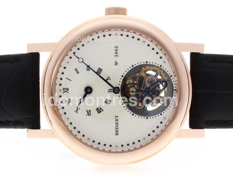 Breguet Classique Tourbillon No.3965 Manual Winding Rose Gold Case with White Dial