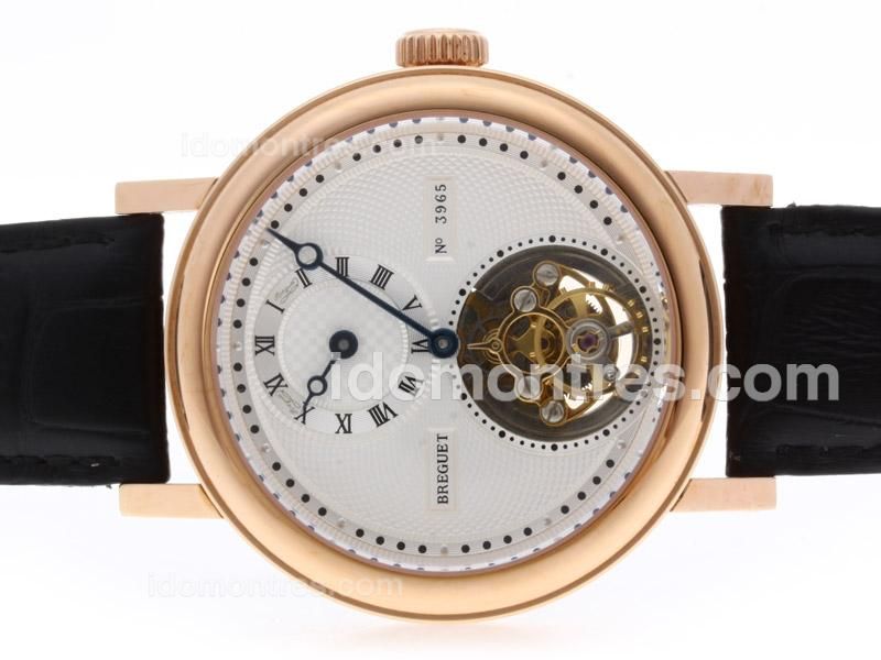 Breguet Classique Tourbillon No.3965 Manual Winding Rose Gold Case with White Dial
