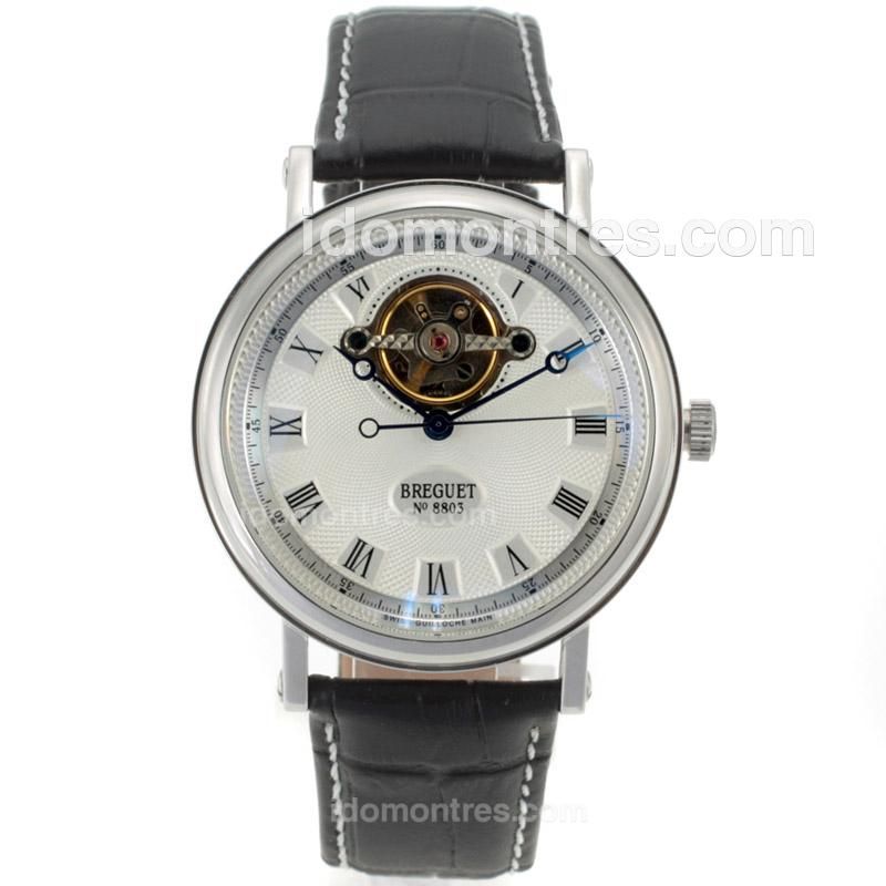 Breguet Classique Tourbillon No.8803 Automatic with White Dial-Leather Strap