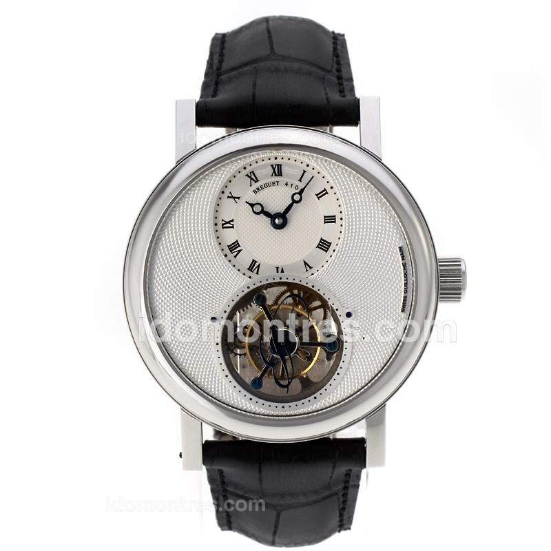 Breguet Classique Working Tourbillon No.4109 Manual Winding with White Dial-Leather Strap