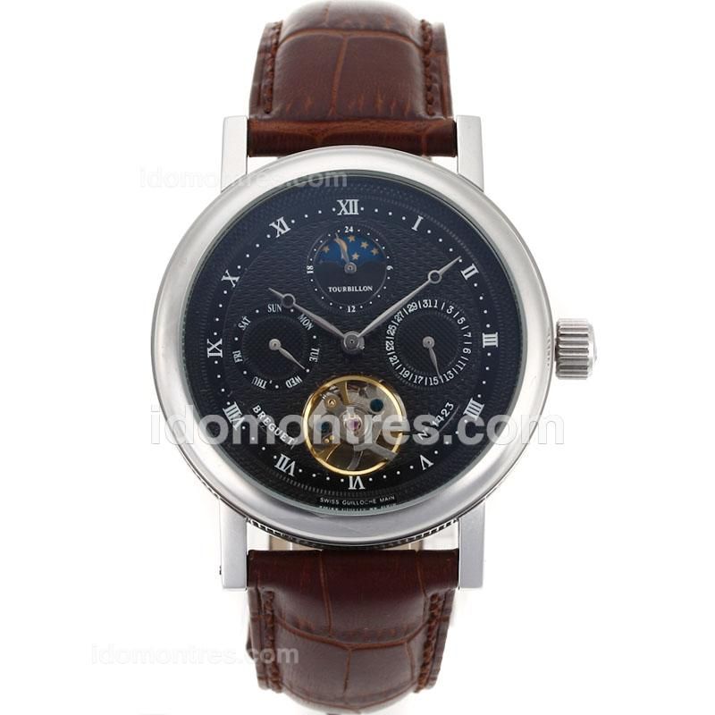 Breguet No.1423 Tourbillon Automatic with Black Dial-Leather Strap