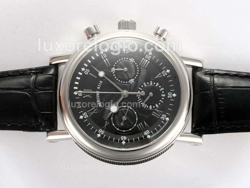 Breguet Ref.1775 Chronograph Lemania Movement with Black Dial