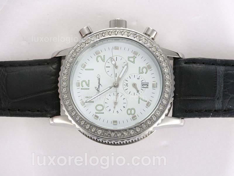 Breguet Type XX Collection Automatic Diamond Bezel with White Dial