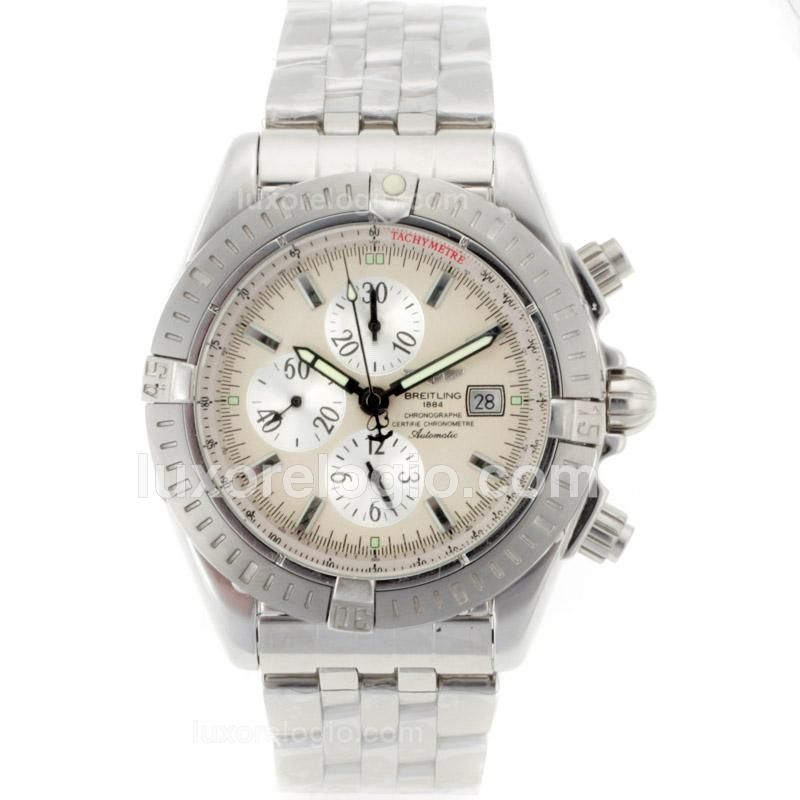Breitling Chronomat Evolution Automatic Stick Markers with White Dial S/S