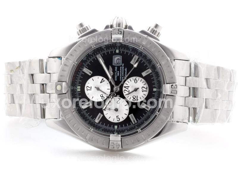Breitling Chronomat Evolution Automatic With Black Dial-Stick Marking S/S