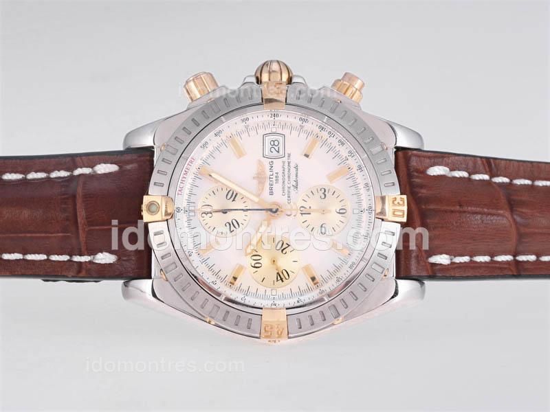 Breitling Chronomat Evolution Chronograph Swiss Valjoux 7750 Movement-Two Tone Case