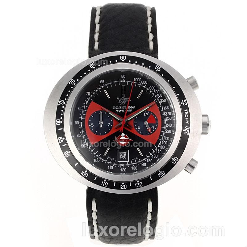 Breitling Navitimer Automatic with Black Dial-Leather Strap