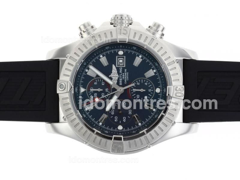 Breitling Super Avenger Chronograph Swiss Valjoux 7750 Movement with Black Dial-49mm Version