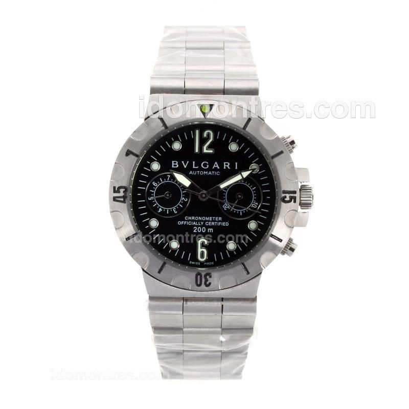 Bvlgari Diagono Calibro 303 Automatic with Black Dial S/S