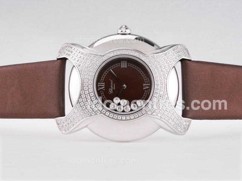 Chopard Happy Sport Swiss ETA Movement Diamond Bezel with Brown Dial
