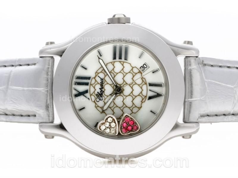 Chopard Happy Sport with White Dial and Strap-Lady Size