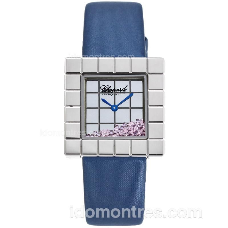 Chopard Ice Cube Silver Dial with Blue Leather Strap-Lady Size
