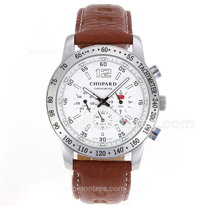 Chopard Mille Miglia Automatic with White Dial-Leather Strap