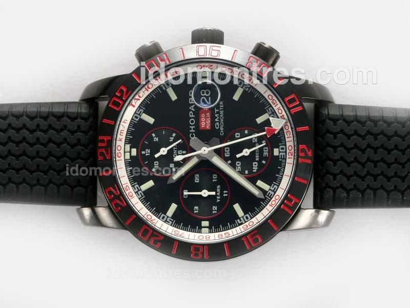 Chopard Mille Miglia GMT Automatic PVD Case with Black Dial Same Chassis As 7750-High Quality