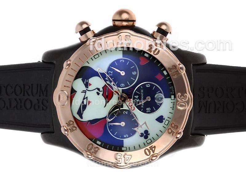 Corum Bubble Dive Automatic PVD Case Laquered Dial with Woman Illustration