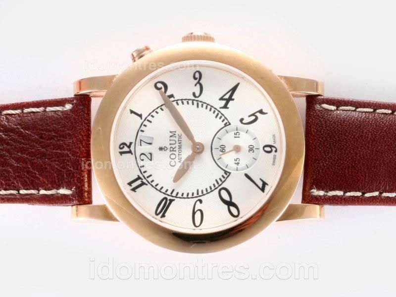Corum Romulus Automatic Rose Gold Case with White Dial