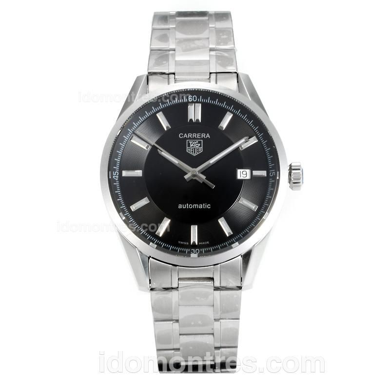 Tag Heuer Carrera Calibre 5 Swiss ETA 2836 Movement with Black Dial S/S