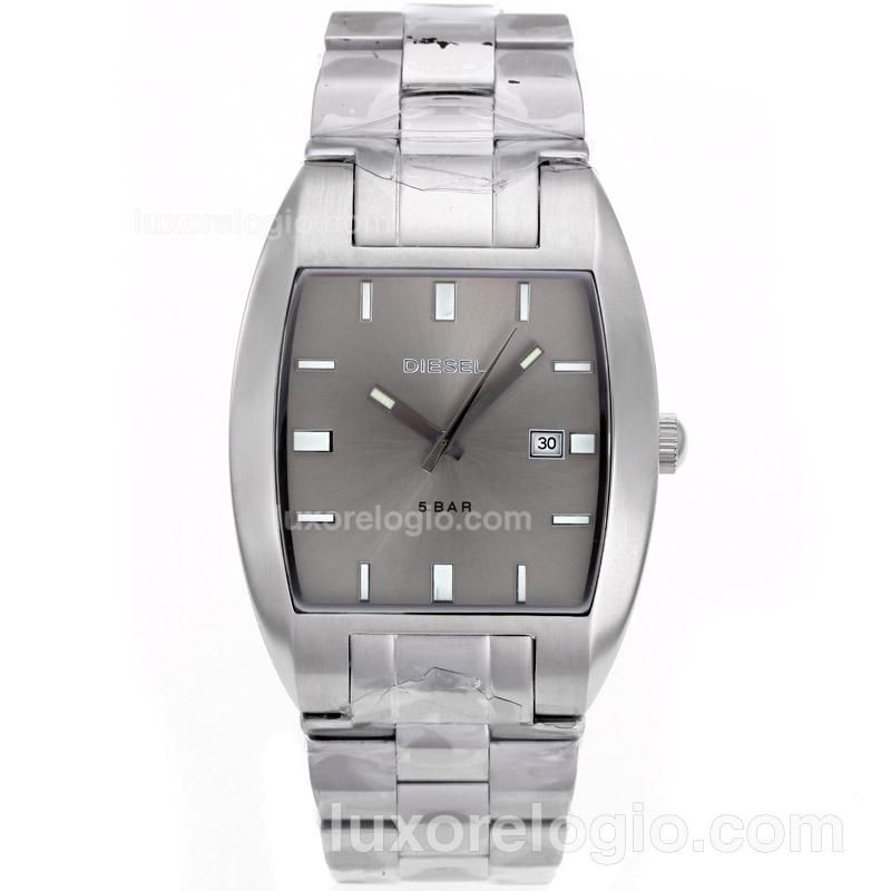 Diesel Stick Markers with Gray Dial S/S