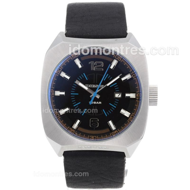 Diesel with Black Dial-Leather Strap