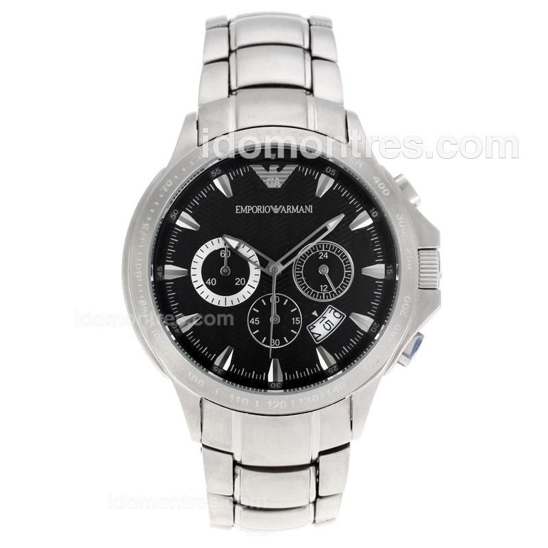 Emporio Armani Sport Working Chronograph with Black Dial S/S